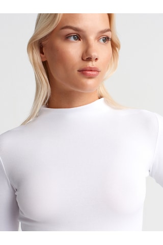 Dilvin 31433 Yarım Balıkçı Yaka Top-beyaz Beyaz