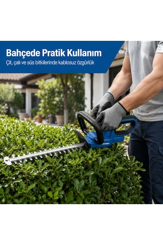 Hyundai Hy20cht 20v Max Akülü Çit Budama Makinesi 55 Cm Bıçak 20 Mm Kesim Akü Ve Şarj Cihazı Hariç