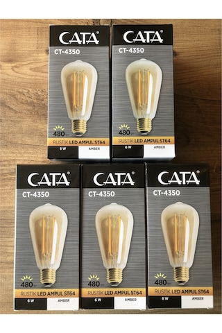 Cata 5 Adet Ct-4350 Uzun Flament Rustik Led Ampul 4w