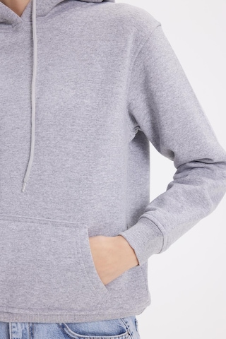 Tudors Kadın Relax Fit Rahat Kesim Pamuklu Kapüşonlu Kanguru Cepli Gri Sweatshirt-39935 Gri