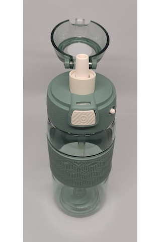 Shotay St-7202 600ml Tritan Yeşil Şeffaf Matara Taşıma Aparatlı Yeşil