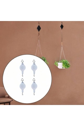 Pazly Suntek Sepeti Makaralı Çiçeklik Beyaz Askılı 4 Adet Xb