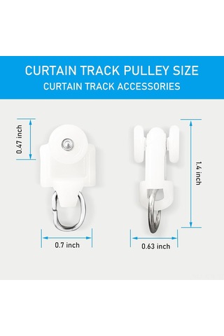 Geeroyoo Hoeflife Tavan Perde Makaraları, 20 Parça, Beyaz Renk, Kullanışlı Ve Dayanıklı