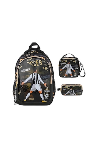 Muggle Mu-9140 İlkokul Sırt Çantası Soccer Game + Beslenme Çantası + Kalem Kutusu