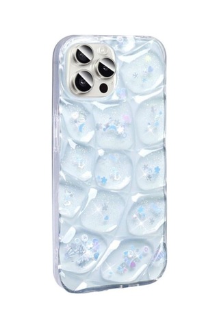 Apple Uyumlu iPhone 15 Pro Max Kılıf Simli 3d Desenli Zore Hacar Kapak Beyaz