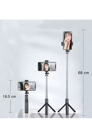 Atr-450 Bluetooth Kontrollü Selfie Çubuğu + Telefon Tripodu