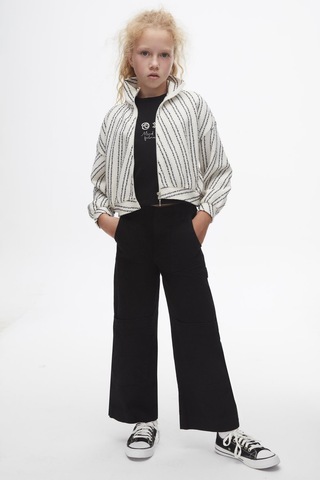 Kız Ceket 24knk37328 Beyaz-siyah Beyaz - Siyah