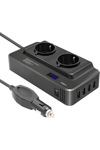 Sones Dc12v 200w Ac220v Araba Akıllı Çok Fonksiyonlu Dijital Ekran İnvertör, Ab Tak