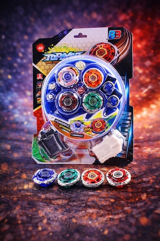 Metal Fusion Tornado Clash 5d Arenalı 4 Lü Beyblade Oyuncak Seti Çift Fırlatıcılı Set
