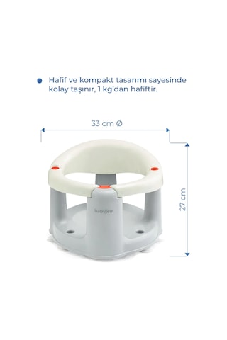 Babyjem Önden Açılır Banyo ve Mama Oturağı Ve Hediye Minderli - 2 li Set Kum Beji Çok Renkli
