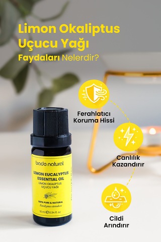 Bade Natural Limon Okaliptus Uçucu Yağı %100 Saf 10 Ml