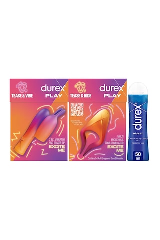 Durex Çoklu Erojen Bölge Uyarıcı+ 2si1 Arada Vibratör Ve Uyarıcı Başlık + Hisset Kayganlaştırıcı Jel