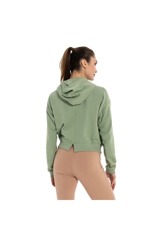 Inguz Kapüşonlu Organik Pamuk Hoodie Su Yeşili