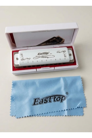 Easttop Blues Diatonic 10 Delikli Ağız Mızıkası T008l Beyaz