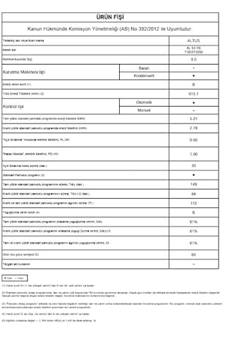 Altus 93 YB Yoğuşmalı Kurutma Makinesi