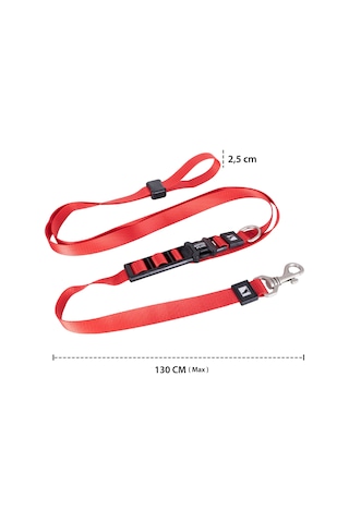 Swissplus Urban Paws Crimson Red Hands-free Ayarlanabilir Köpek Kordonu 25mm Kırmızı