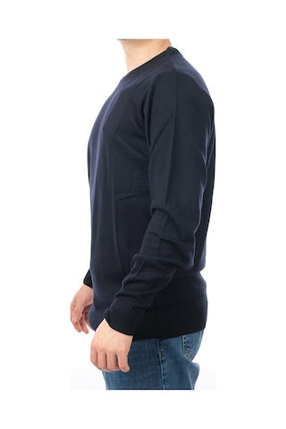 İntersivin Erkek Slim Fit Bisiklet Yaka Düz Uzun Kollu Triko Kazak S-05 Lacivert