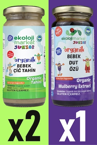 Ekoloji Market Organik Çiğ Tahin 2 x 230 G + Dut Özü 290 G