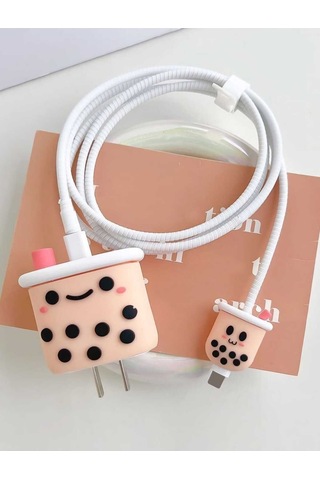 Iphone 18w/20w Uyumlu Şarj Kablosu Ucu Ve Şarj Başlığı Kılıfı Orange