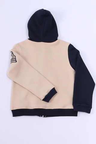 Erkek Çocuk 3 İplik Kolej Ceket Fermuarlı Cepli Desenli E6 Bej