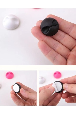 Siyah Beyaz Kablo Sabitleme Klipsi 10 Lu