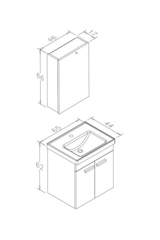 Orka Enez 65 Cm İrony Banyo Dolabı Alt Modül Ve Lavabo