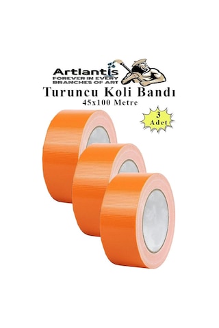 Turuncu Koli Bantı 100 Metre 3 Adet 45mm X 100 Metre Renkli Koli Bandı Extra Güçlü Formül Akrilik Koli Bandı 3 Adet