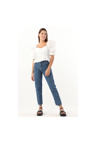 Kadın Yüksek Bel Jean Pantolon Mavi 001