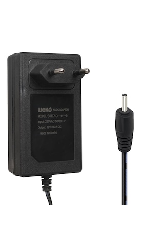 Weko 12 Volt 2 Amper 2.5x0.7mm Soket Şarj Cihazı - Güç Adaptörü