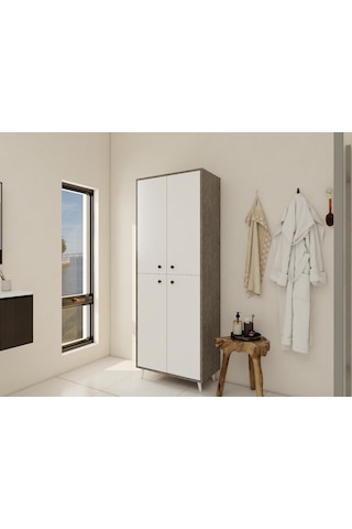 Vadi Çok Amaçlı Banyo/kiler Dolabı Hanoi-beyaz Renk Beyaz