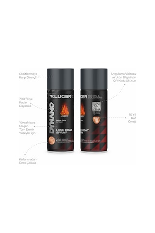 Kluger Isıya Dayanıklı Antrasit Sprey Boya 507
