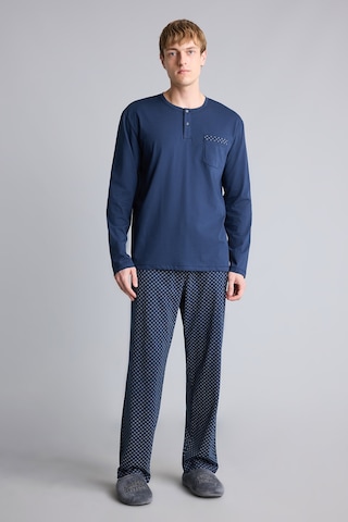 Defacto New Regular Fit Henley Yaka Cepli Uzun Kollu 2li Pijama Takımı I2490ax26aunv135 Lacivert-nv135