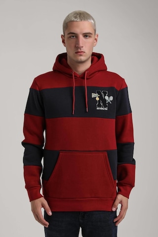 Kapüşonlu Bordo Slim Fit Full-zip Sweatshirt 24fwm64077 Bordo