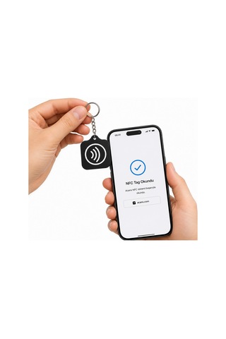 Sosyal Medya İkonlu Kişiselleştirilebilir Nfc Anahtarlık Siyah