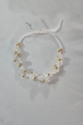 6 Mm Selenit Doğaltaş Bileklik Beyaz