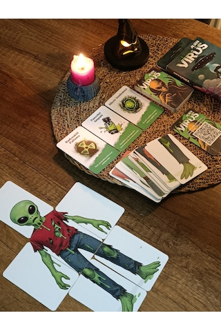 Virüs Alien Strateji Oyun Kartları - Kese Hediyeli 50 Kart