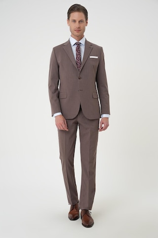 Efor Slim Fit Esnek Çift Yırtmaç Yelekli Düz Klasik Vizon Takım Elbise Tk 901 Vizon