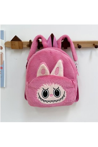 Suofeng Çocuklar İçin Sevimli Kartoon Figürlü Pulu Çift Omuz Çantası - Yumuşak Dokuma, Okul/seyahat İçin Uygun, 26x23x9cm, Pembe Diğer