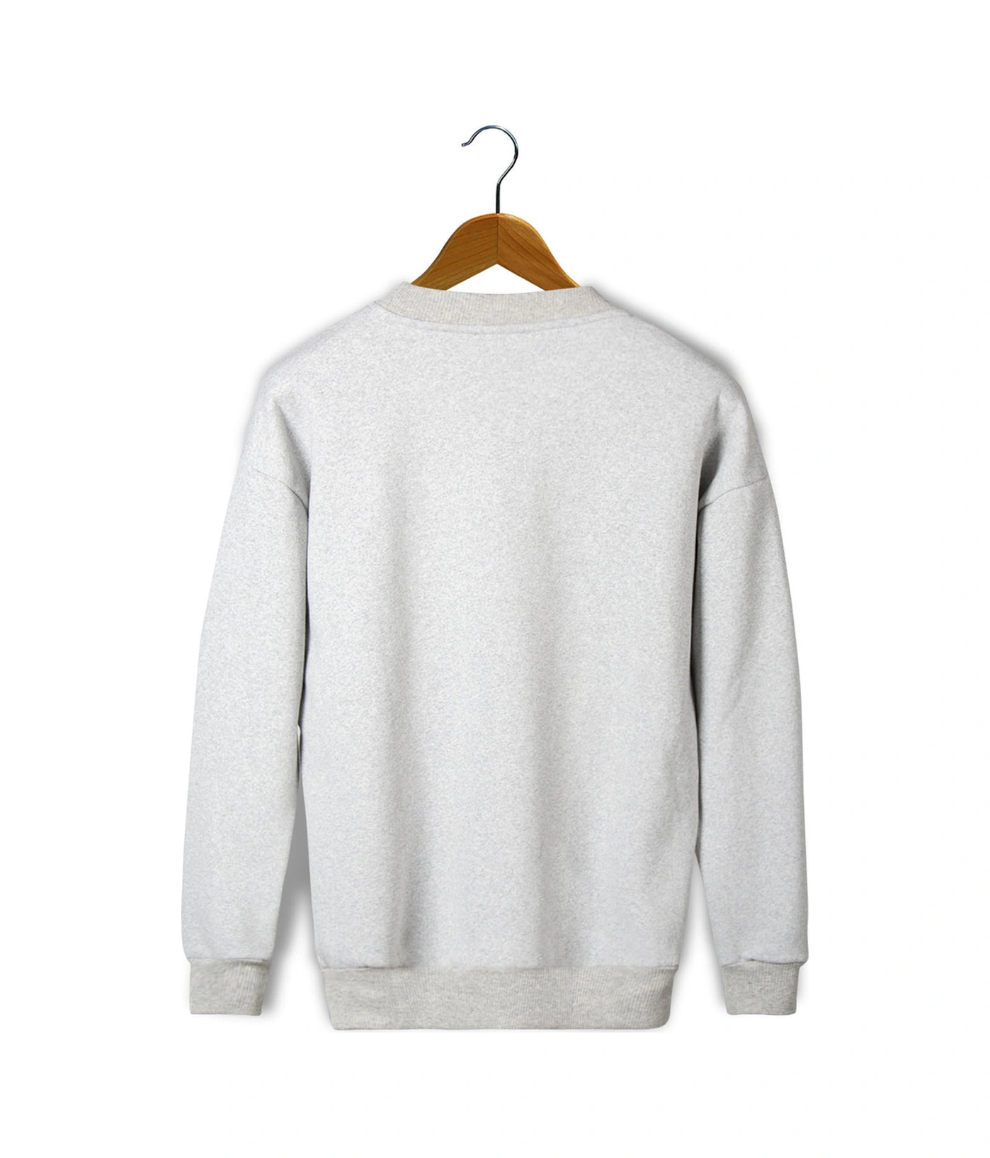 Veaven Unisex Gri Oversize Kalın Üç Iplik Şardonlu Bisiklet Yaka Basic Sweatshirt Gri