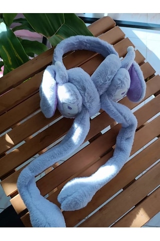Kulakları Hareket Eden Sesli Peluş Kuromi Peluş Kulaklık Taç Mor