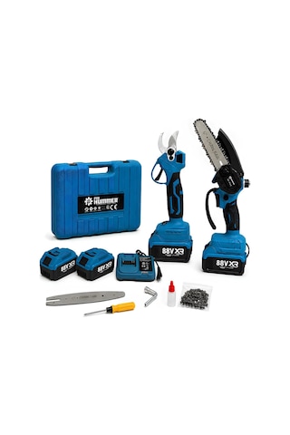 Prohummer Ph335 2li Bahçe Seti 88vf Çift Akülü Şarjlı Dal Budama Testeresi Ve Budama Makası