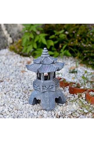 Konesam Solar Güneş Enerjili Çin Zen Stili Bahçe Aydınlatması, Avlu Dekoru, Manzaralı Ev Ve Bahçe Süsleri Işıklı Minyatür Kule Lambası