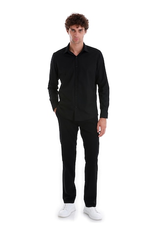 Hatemoğlu Siyah Slim Fit Düz Slim Yaka Pamuklu Uzun Kollu Spor Gömlek 24d190000047 002 Siyah