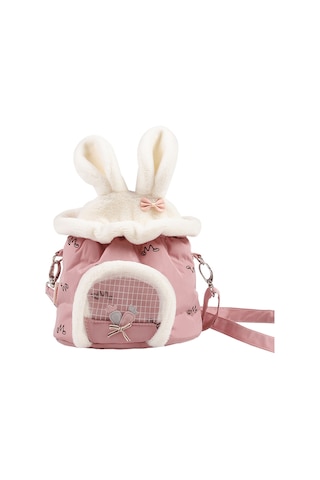 Vkemall Küçük Evcil Hayvanlar İçin Kışlık Taşıma Çantası - Tavşan Kadife, Havalandırmalı, Elini Serbest Bırakır Pembe