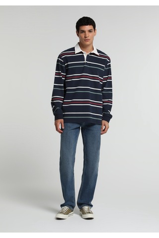 Colin's Colins Relaxed Fit Polo Yaka Çizgili Erkek Lacivert Uzun Kol Tişört Cl1081809 Q1.v1 Nav