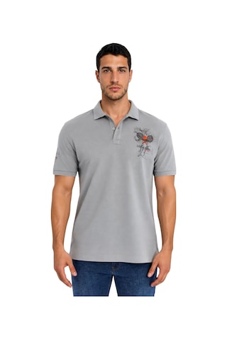 Arma Ar-ma Erkek Polo Yaka Tişört Resim Baskili Örme Kumaş Büyük Beden %100 Pamuk 30/1 Çift Toplama Penye Pike K30374870902 Gri-g2
