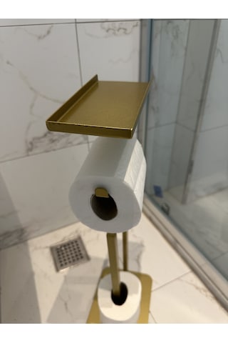 lyla concept Lilyum Yedekli Aksesuarlıklı Tuvalet Kağıtlık Gold Gold