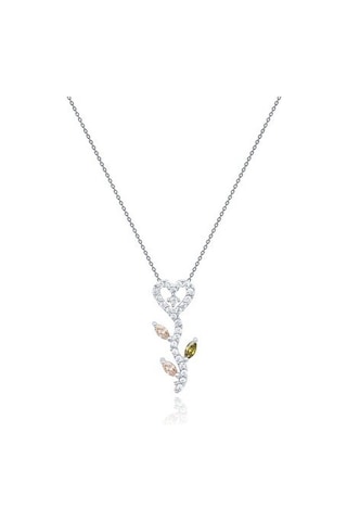 Tektaş - Beyaz Altın 14 Ayar Kalp Kolye N11.45609