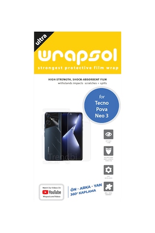 Tecno Pova Neo 3 Ön, Arka Ve Yan Tam Kaplama Poliüretan Film