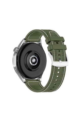 Novstrap Samsung Galaxy Uyumlu Watch 3 45mm/gear S3/r800 Kordon 22mm Lansman Silikon Kumaş Kayış